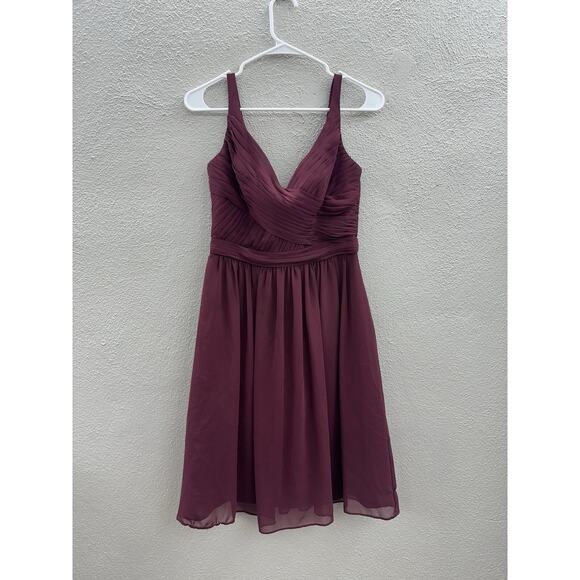 Davids Bridal Womens Dress Size 4 Wine Colored Bridesmaid Dress Sleeveless - Picture 1 of 11